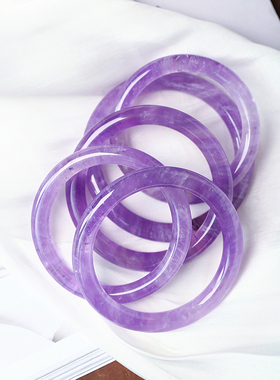 天然水晶冰透薰衣草紫水晶手镯 颜色好料子透 女款水晶手镯饰品