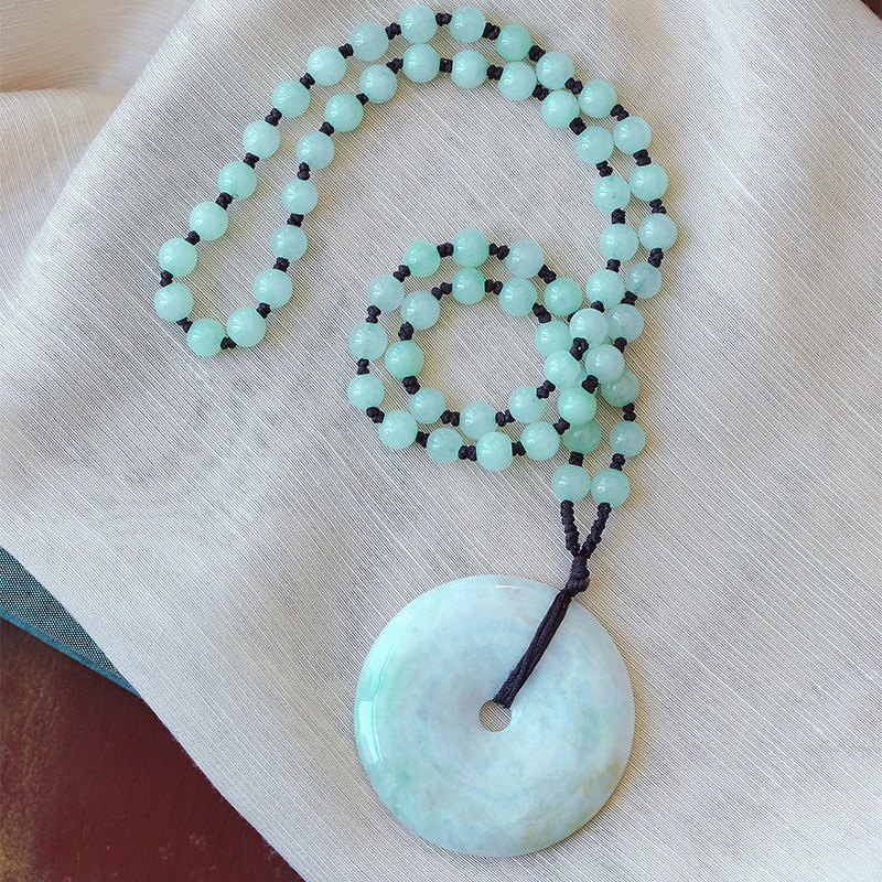 同行直播间清货 天然A货翡翠项链手工雕刻龙牌牡丹花平安扣,淘宝优惠券,粉丝福利购,淘宝优惠卷