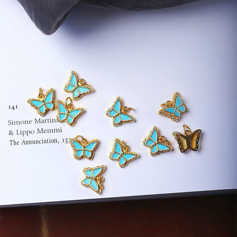 925纯银古法金滴油工艺小蝴蝶款吊坠小滴溜女款手链项链串珠配饰,淘宝优惠券,粉丝福利购,淘宝优惠卷