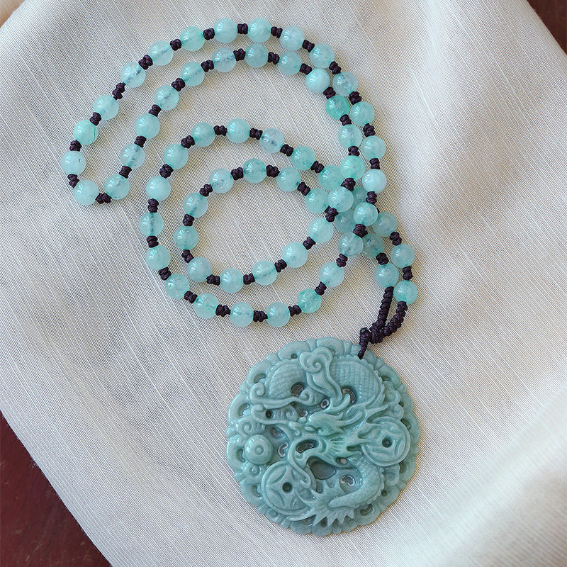 同行直播间清货 天然A货翡翠项链手工雕刻龙牌牡丹花平安扣,淘宝优惠券,粉丝福利购,淘宝优惠卷