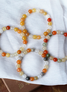 天然金丝玉圆珠单圈有些平头杂裂