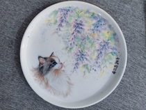 Pure Hand Painted Cat Porcelain Dish -- Private Order of Personality Dishes