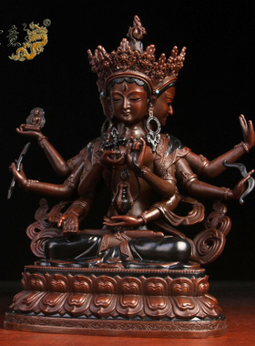 摆件纯铜长寿三尊密宗菩萨像