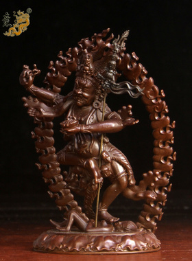 真古意 铜愤怒佛母空行母佛像摆件藏传佛堂居家供奉工艺品摆设