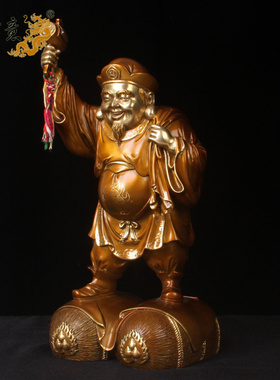 纯铜财神大黑天佛像办公室工艺品