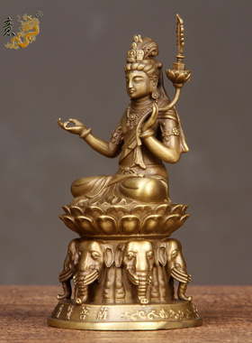 纯铜普贤菩萨生肖龙蛇守护神佛像