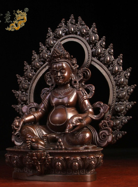 纯铜菩萨供奉黄财神摆件