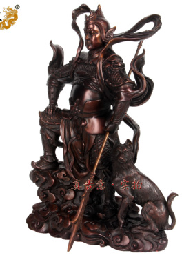 真古意杨戬二郎神哮天犬家居铜像