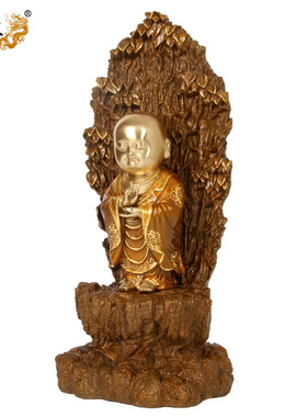 纯铜本命佛描金地藏王菩萨摆件