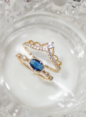 巨显白冰雪女王风香槟金微镶戒指