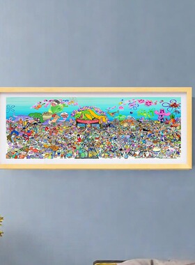 海绵宝宝拼图相框1000片配套框88*33金属实木画框裱框裱框专用框