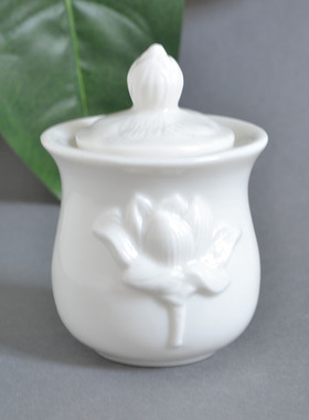 净水杯圣水杯陶瓷莲花杯佛前供杯