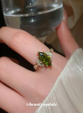 高级感女14真金电镀椭圆戒轻奢