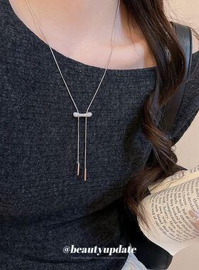 18真金电镀锆石圆形吊坠项链韩系