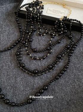 流苏多层批发轻奢毛衣链项链串珠