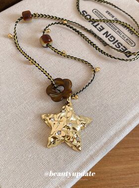 花朵镶钻时尚项链海星轻奢项饰