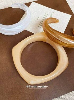 欧美跨境亚克力椭圆形开口手镯