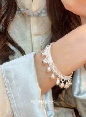 新中式铃铛流苏开口手镯国风气质