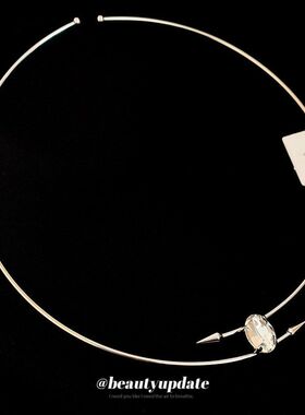 镶钻椭圆形交叉简约项圈时尚小