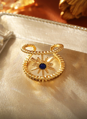 XKDDCT新款铜镀真金石戒指欧美异