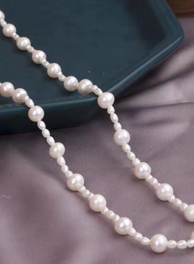 XKDDCT天然淡水毛衣链女纯手工制