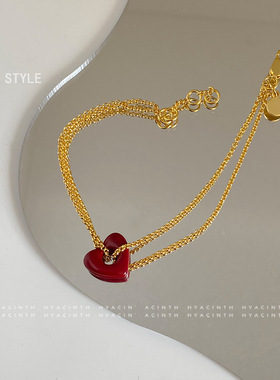 XKDDCT韩国时尚气质红色爱心手链