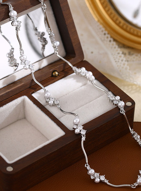 XKDDCT韩式珍珠项链简约高级感星