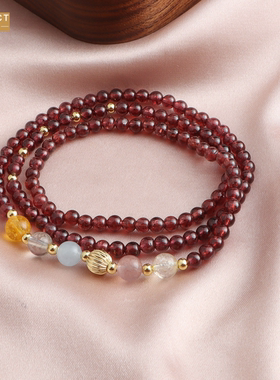 XKDDCT新款新中式石榴石海三圈