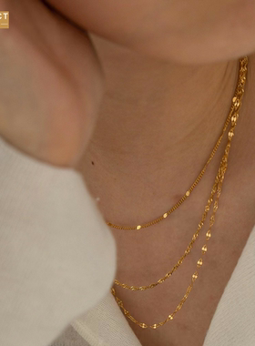 XKDDCT新款欧美风百搭镀金三层