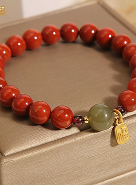 XKDDCT网红红福牌手链小众设计石