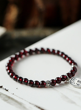 XKDDCT天然石榴石单圈手链女士简