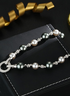 XKDDCT高级感大溪地麻灰珠珠项链