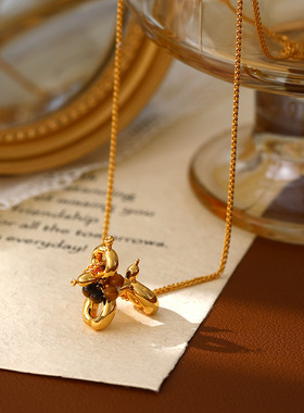 XKDDCT新款真金电镀小狗国风轻奢