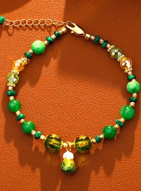 XKDDCT新款复古宫廷西瓜绿石头国