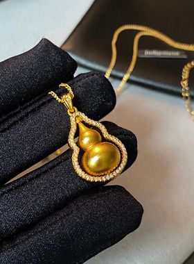 XKDDCT古法沙金葫芦天然珍珠项链