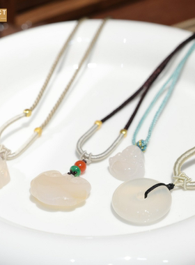 XKDDCT冰种玉项链白玉平安扣弥勒