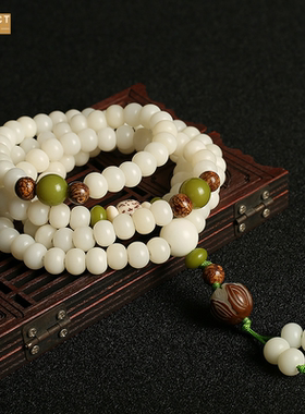 XKDDCT珠宝原创菩提根手串白玉菩