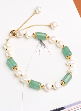 XKDDCT天然玉石东陵玉桶珠手链巴