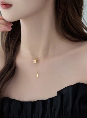 XKDDCT新款金色凯旋门项链轻奢小