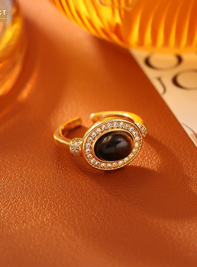 XKDDCT爆款美拉德虎眼石镶锆戒指