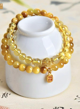 XKDDCT虎眼石手链女款水晶转珠好