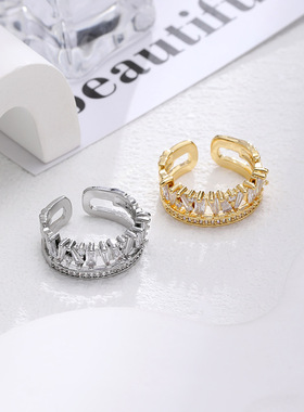 XKDDCT锆石戒指女小众高级轻奢双