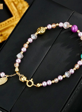 XKDDCT彩色珍珠气质百搭复古巴洛