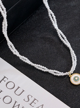 XKDDCT新款法式复古双层叠戴项链