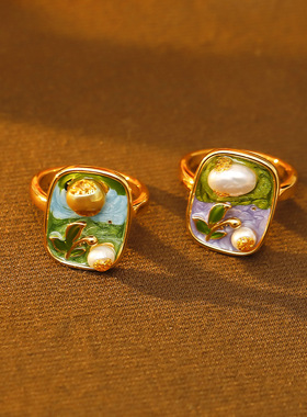 XKDDCT新款油画色高级感珐琅耳环