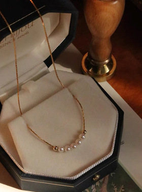 XKDDCT天然淡水珍珠微笑项链百搭