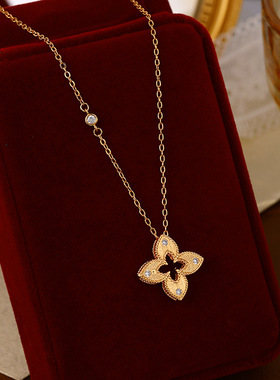 XKDDCT真金电镀项链小众配饰女锁