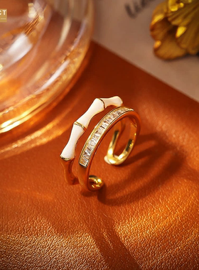 XKDDCT新中式竹节锆石戒指节节高