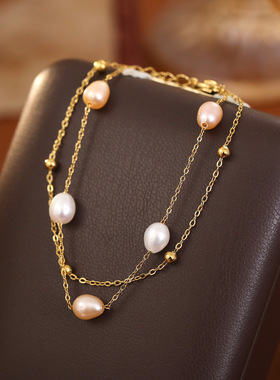 XKDDCT钛钢不掉色时尚百搭珍珠淡