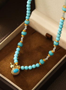 XKDDCT国潮新中式绿松石项链气质